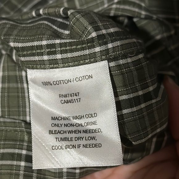 Men's large two tone Green Plaid Red Head Brand Co long sleeve button down Shirt - Picture 4 of 4